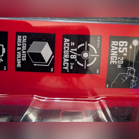 Craftsman Red Laser Distance Measurer - Compact Precision Tool - Picture 3 of 5